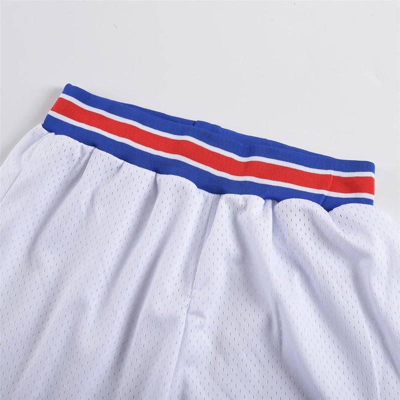 KESSTEMA Women's Basketball Shorts with Elastic Waist Mesh Halloween Costume Cosplay White S-XXL - Image 2
